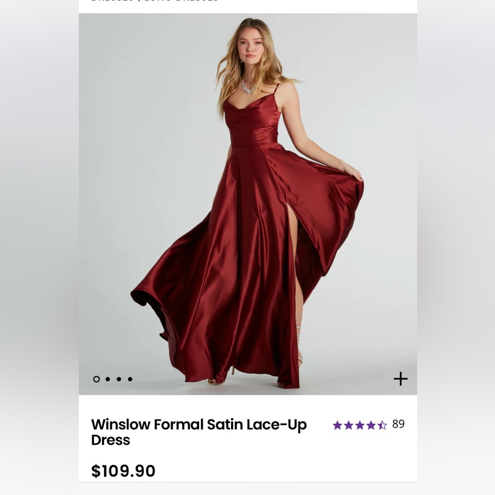 Windsor Size Large Satin Wine Dress